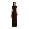 Women's Dress V Neck Open Back Slim Fit Summer Long Backless Button Dress Evening Gown for Women