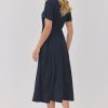 Womens Wear to Work Teacher Business Casual Outfits Long Dresses Tie Waist Shirt Dress Attire with Pockets