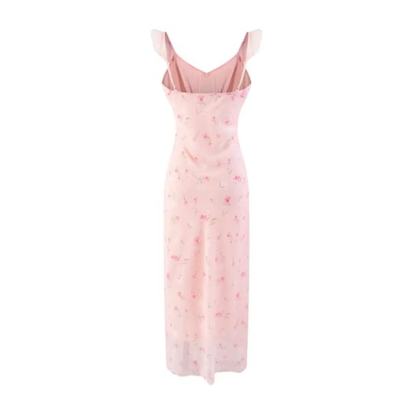 3101Pudb5zL.jpg Women's Vintage Holiday Floral Print Slim Fit Vest Dress Empire Waist Long Dresses