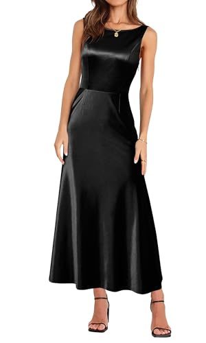 Womens 2025 Wedding Guest Bridesmaid Sleeveless Back V Neck Cocktail Party Formal Evening Gowns Long Maxi Dress