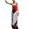 Womens Floral Cami Mesh Spaghetti Strap Bodycon See Through Backless Sheer Tulle Dress