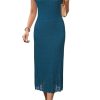 314CzkPQSIL.jpg Women Fall 2025 Teacher Outfits Church Midi Cap/Long Sleeve Hollow Knit Modest Business Casual Sweater Dress