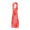 Women's Scarf Dress - V Neck Halter Tie Dye Mesh Long
