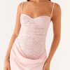Women Sexy Hollow Out Halter Slim Fit Satin Party Maxi Lace Knitted Party Gown Dress