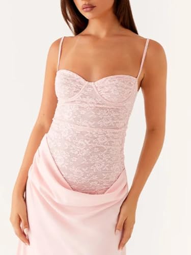 Women Sexy Hollow Out Halter Slim Fit Satin Party Maxi Lace Knitted Party Gown Dress