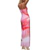 Women's Sexy Floral Print Maxi Dress Spaghetti Strap Backless Slim Flit Bodycon Long Dresses Party Night Going Out Outfits