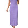 31B-1IeHL.jpg Women Fall 2025 Teacher Outfits Church Midi Cap/Long Sleeve Hollow Knit Modest Business Casual Sweater Dress