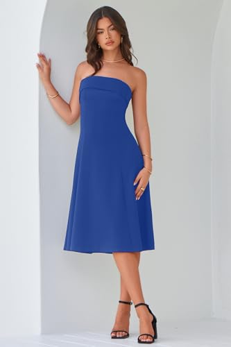 Womens Cocktail Dress Strapless Tube Formal Wedding Guest Prom Party Dress