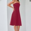 Womens Cocktail Dress Strapless Tube Formal Wedding Guest Prom Party Dress