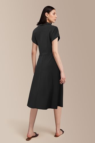 Womens Wear to Work Teacher Business Casual Dress Funeral Midi Dresses Button Down Office Clothes with Pockets