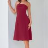 Womens Cocktail Dress Strapless Tube Formal Wedding Guest Prom Party Dress