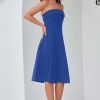 Womens Cocktail Dress Strapless Tube Formal Wedding Guest Prom Party Dress