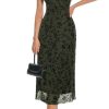 Women's Elegant V Neck Sleeveless Long Dress Double Layers Floral Mesh Maxi Dress Summer Casual Wedding Guest Outfits