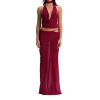 Women Y2k 2 Piece Maxi Skirt Set Boho Floral Slim Fit Tops Mesh Flowy Long Skirt Summer Beach Sheer Outfits