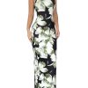 Women's Holiday Floral Print Bodycon Maxi Dress Backless Summer Cami Dress