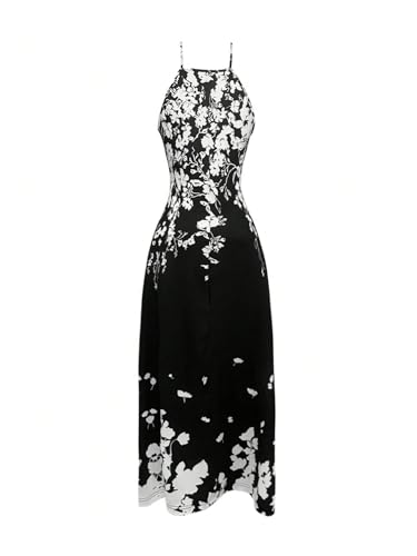 Women's Floral Print Sleeveless Cami Dress Cocktail Party Maxi Dresses