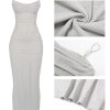 Women Sexy Backless Satin Maxi Dresses Spaghetti Strap Floral Print Dresses Slim Fit Elegant Night Party Outfits