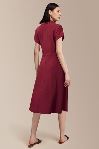 Womens Wear to Work Teacher Business Casual Dress Funeral Midi Dresses Button Down Office Clothes with Pockets