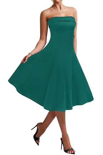Womens Cocktail Dress Strapless Tube Formal Wedding Guest Prom Party Dress