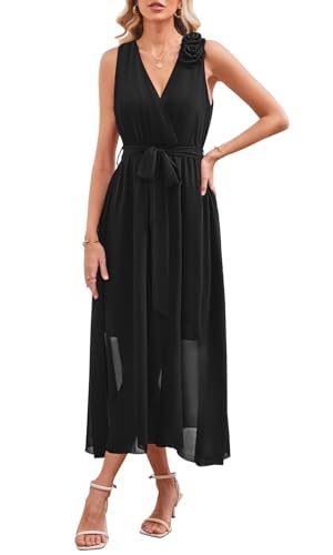 Womens 2025 Summer Wedding Guest Bridesmaid V Neck Sleeveless Long Formal Evening Party Maxi Dress