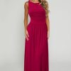 Women 2025 Summer Maxi Dresses Vacation Ruched Boat Neck Tank Flowy Elegant Party Long Formal Dress Pockets