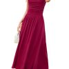 Women 2025 Summer Maxi Dresses Vacation Ruched Boat Neck Tank Flowy Elegant Party Long Formal Dress Pockets