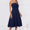 Womens Cocktail Dress Strapless Tube Formal Wedding Guest Prom Party Dress