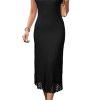 31i44dEfeZL.jpg Women Fall 2025 Teacher Outfits Church Midi Cap/Long Sleeve Hollow Knit Modest Business Casual Sweater Dress