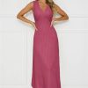 Womens 2025 Summer Wedding Guest V Neck Sleeveless Long Maxi A Line Empire Waist Elegant Formal Texture Dress