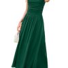 Women 2025 Summer Maxi Dresses Vacation Ruched Boat Neck Tank Flowy Elegant Party Long Formal Dress Pockets