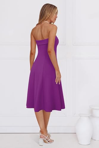 Womens Cocktail Dress Strapless Tube Formal Wedding Guest Prom Party Dress