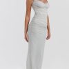 Women Sexy Backless Satin Maxi Dresses Spaghetti Strap Floral Print Dresses Slim Fit Elegant Night Party Outfits