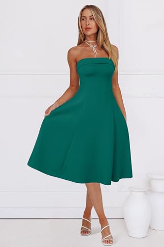 Womens Cocktail Dress Strapless Tube Formal Wedding Guest Prom Party Dress