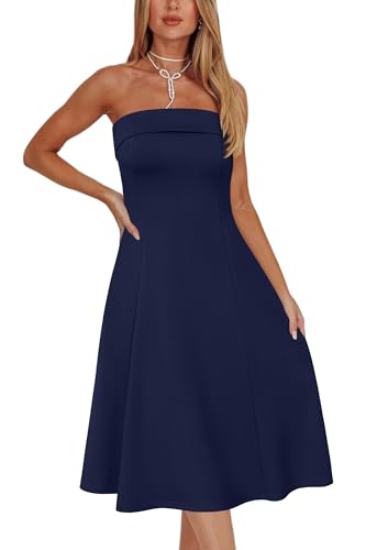 Womens Cocktail Dress Strapless Tube Formal Wedding Guest Prom Party Dress
