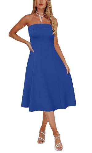Womens Cocktail Dress Strapless Tube Formal Wedding Guest Prom Party Dress