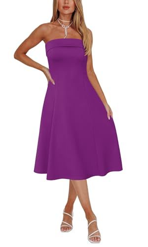 Womens Cocktail Dress Strapless Tube Formal Wedding Guest Prom Party Dress