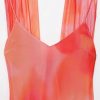 Women's Scarf Dress - V Neck Halter Tie Dye Mesh Long