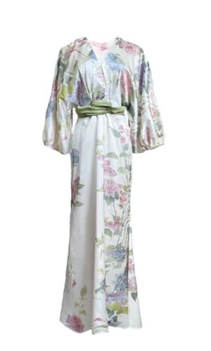 Women Vintage Elegant Floral Print Slim Fit Stylish Long Retro France Dress