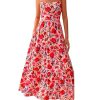 Women's Summer Dress 2025 Casual Floral Boho Maxi Dresses Sleeveless Spaghetti Strap Long Beach Sun Dresses