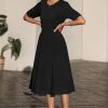 Womens 2025 Summer Teacher Work Modest Dresses Ultra Soft Short Sleeve Midi Old Money Clothes Business Casual Dress