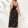 Women's Plus Size Dress Sleeveless Spaghetti Strap Cowl Neck Wrap Party Cocktail Cami Dress