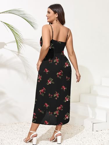 Women's Plus Size Dress Sleeveless Spaghetti Strap Cowl Neck Wrap Party Cocktail Cami Dress