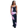 Women's Summer Floral Spaghetti Strap Maxi Dress Casual Backless Slit Cami Bodycon Dresses Long Sundress