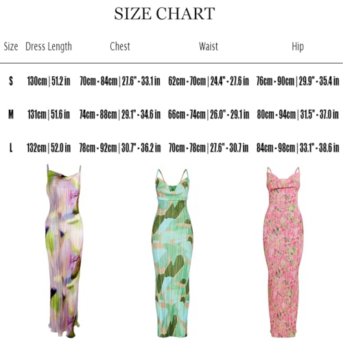 Women's Spring Cowl Neck Dress Sexy Strap Shoulder Pleated Maxi Dresses Summer Wedding Guest Dresses