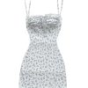 Women's Summer Ditsy Floral Mini Dress Backless Tie Short Sun Dresses