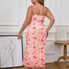 0X-4X Plus Size Ruched Mesh Dress Floral Bodycon Sleeveless Cami Dress Cocktail Pary Dating Winery