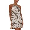 Women's Halter Short Dress - Irregular Back Straps Loose Street