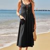 Women's 2024 Summer Sundresses Casual Beach Vacation Outfits Long Flowy Sleeveless Tank Maxi Dress with Pockets