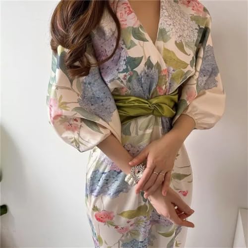 Women Vintage Elegant Floral Print Slim Fit Stylish Long Retro France Dress