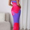 Strapless Bodycon Floral Maxi Summer Dresses for Women 2025 Elegant Classy Tube Top Cocktail Wedding Guest Dress